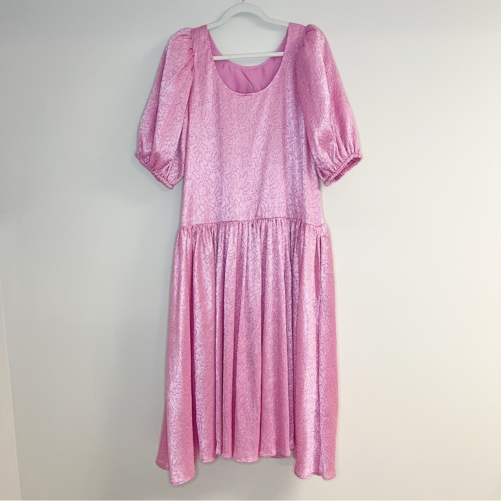 Stine Goya Amelia Sequin Pink Midi Dress Size Small - Picture 4 of 10